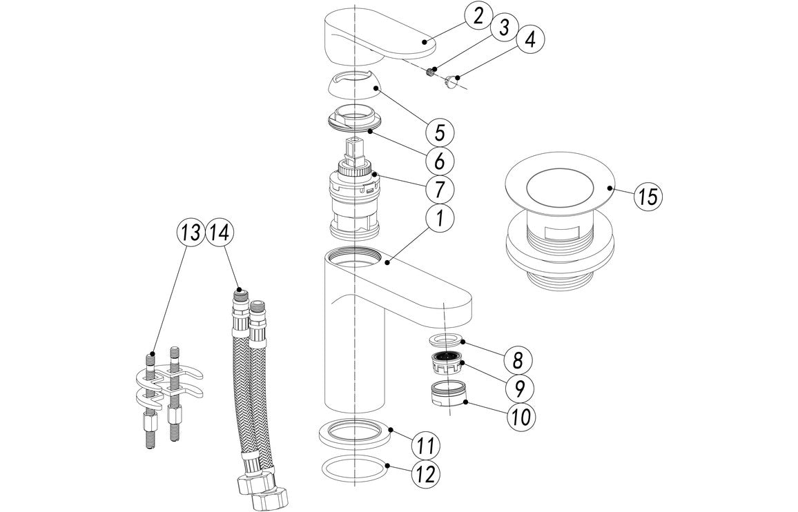 JURA Basin Mixer & Waste - Chrome