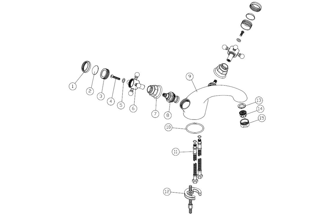 MEIKLE Basin Mixer & Pop Up Waste - Brushed Brass