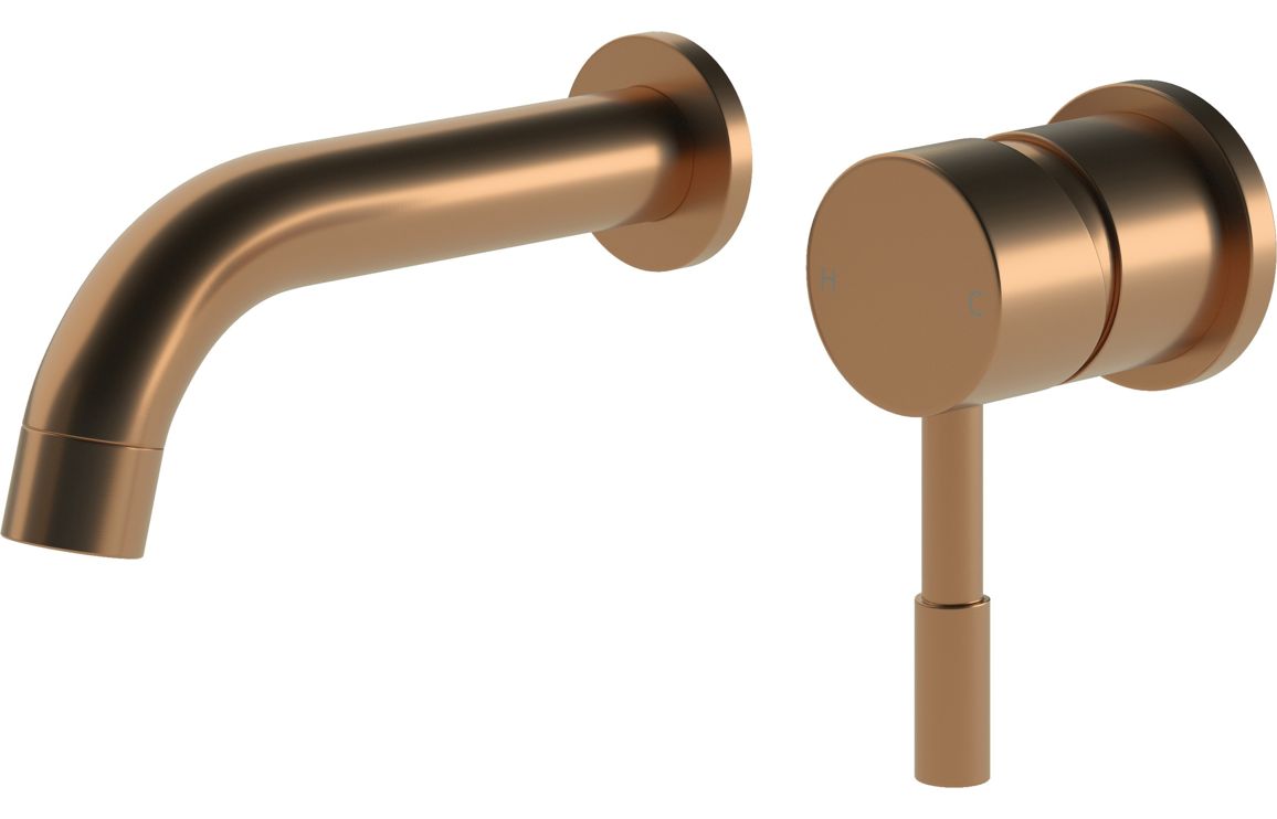 SCOTIA Wall Mounted Basin Mixer - Brushed Bronze
