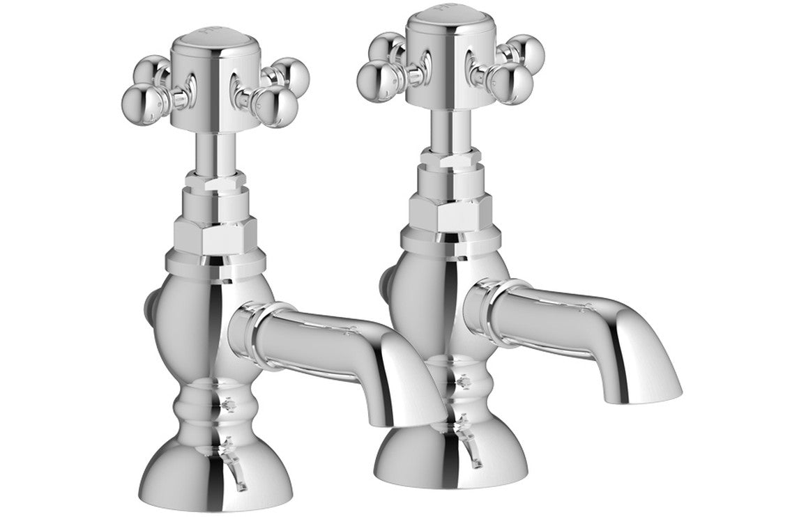 MEIKLE Basin Pillar Taps - Chrome