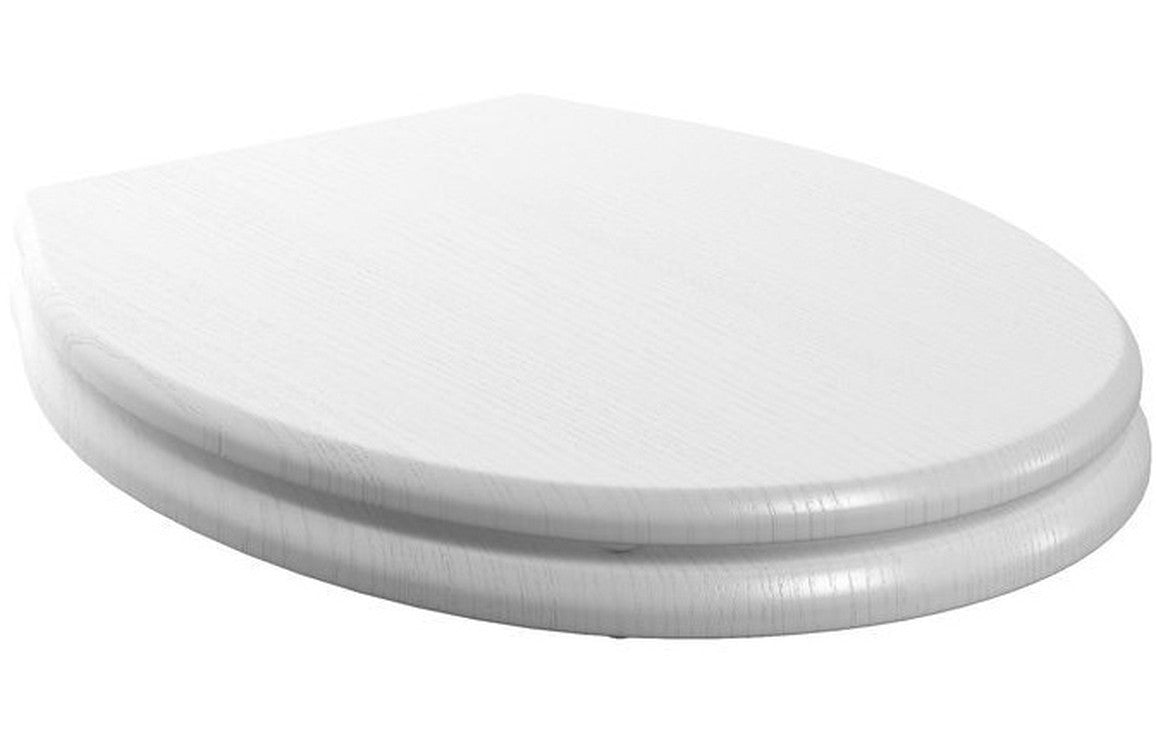 CARRICK Soft Close Toilet Seat - Satin White Wood Effect