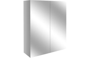 ROWALLAN 600mm Mirrored Wall Unit - Light Grey Gloss