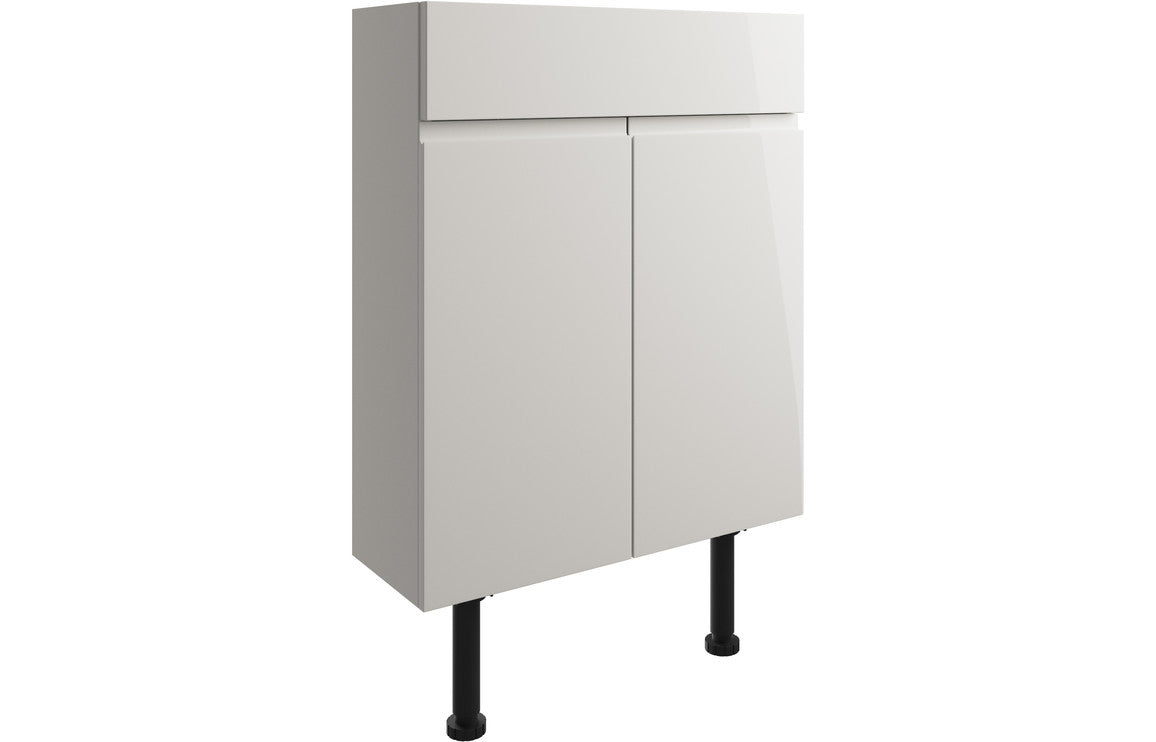 ALLOWAY 600mm Slim 2 Door Basin Unit - Pearl Grey Gloss