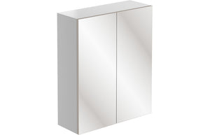 ALLOWAY 600mm 2 Door Mirrored Wall Unit - White Gloss