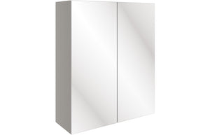 ALLOWAY 600mm 2 Door Mirrored Wall Unit - Pearl Grey Gloss