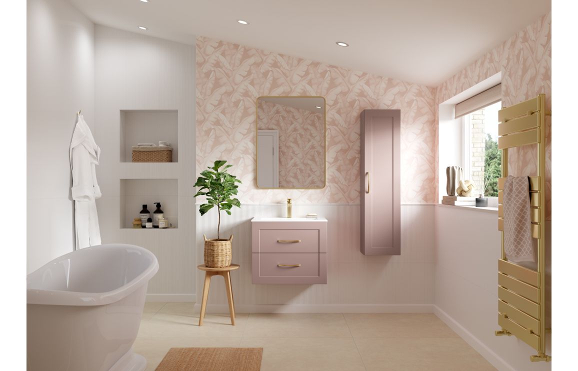 ARRAN 300mm Wall Hung 1 Door Tall Unit - Matt Peony