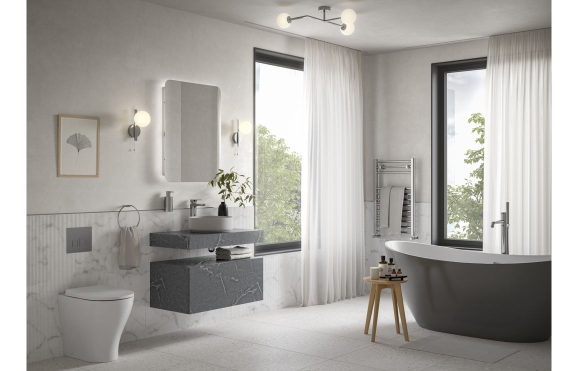 AILSA 800mm Wall Hung Storage Drawer - Grey Marble