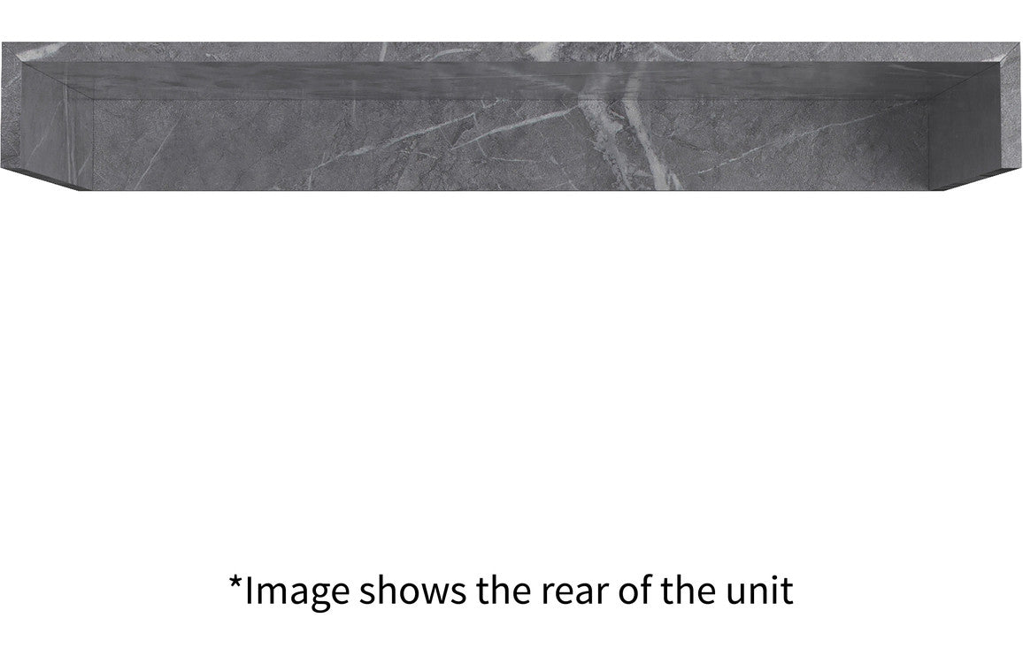 AILSA 600mm Wall Hung Basin Shelf - Grey Marble