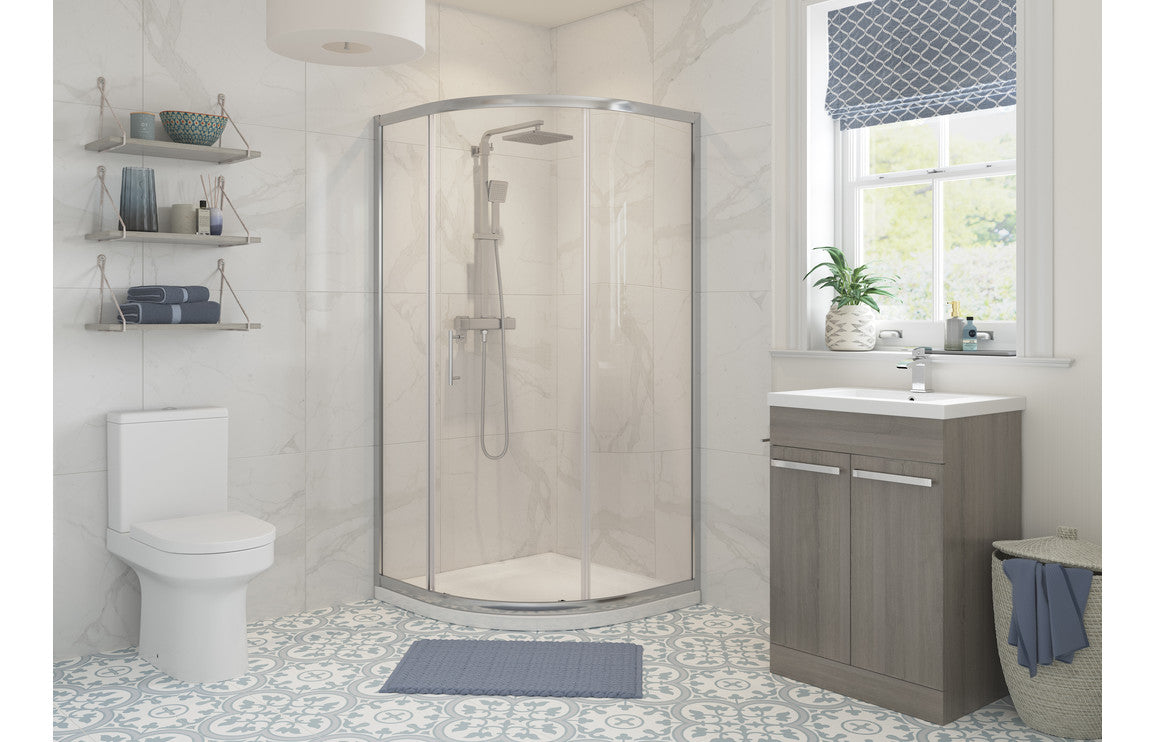 RUBY 900mm 1 Door Quadrant - Chrome