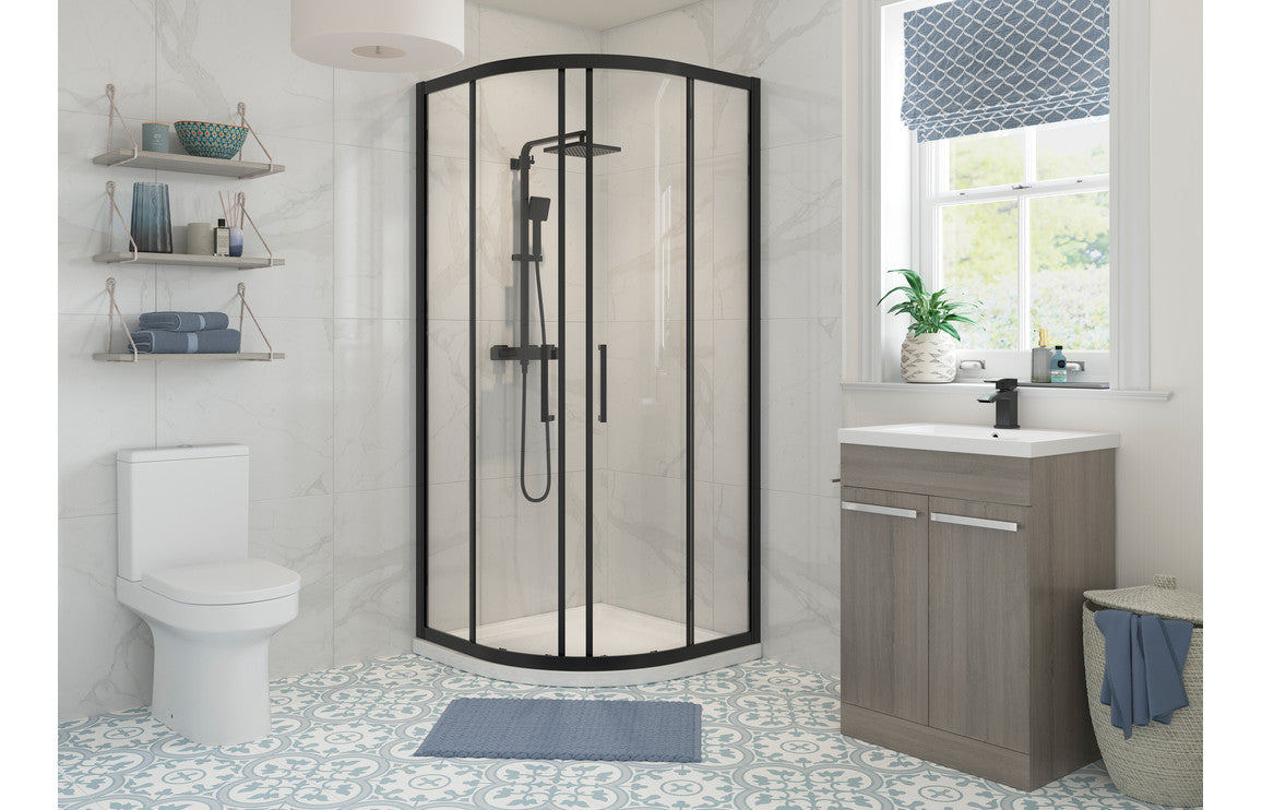 RUBY 900mm 2 Door Quadrant - Black