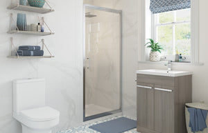 RUBY 900mm Pivot Door - Chrome