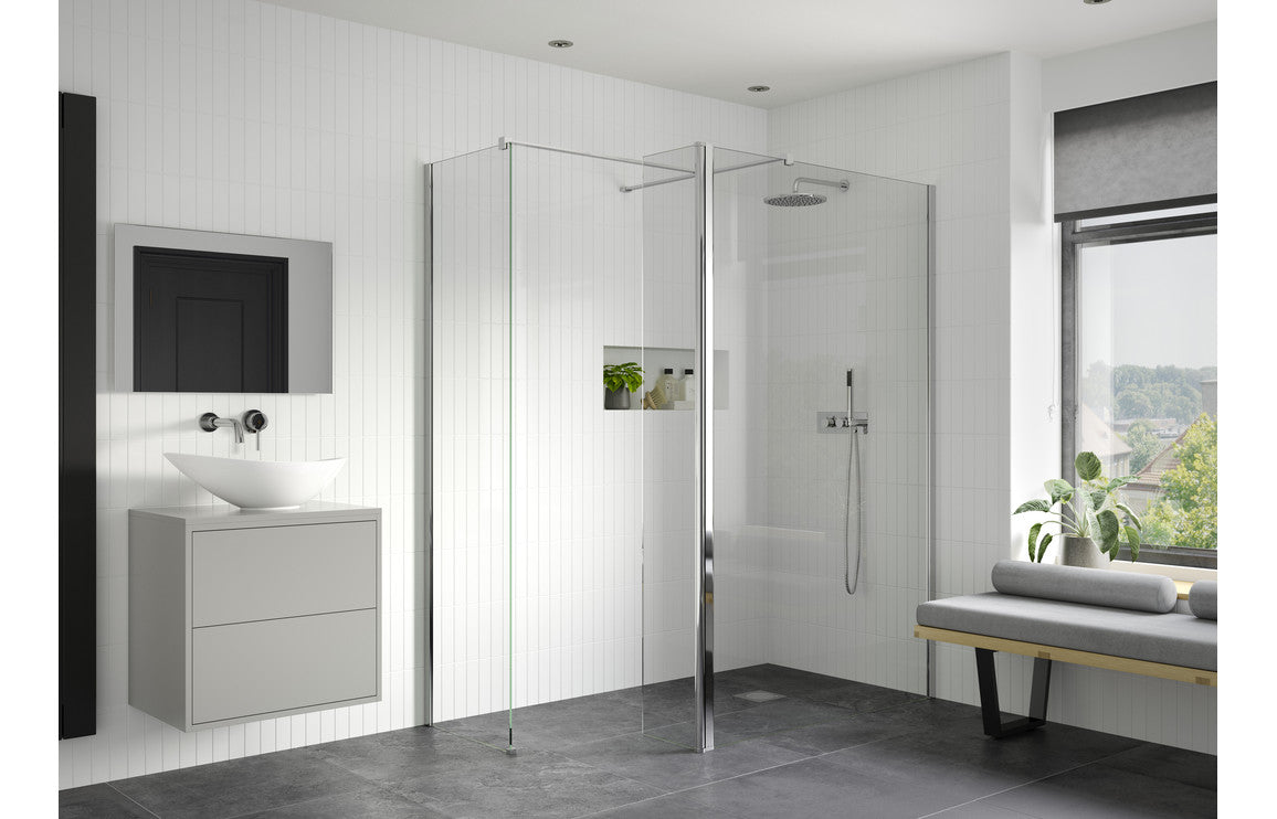 DIAMOND Optional 330mm Rotatable Wetroom Panel (Retrofit) - Chrome