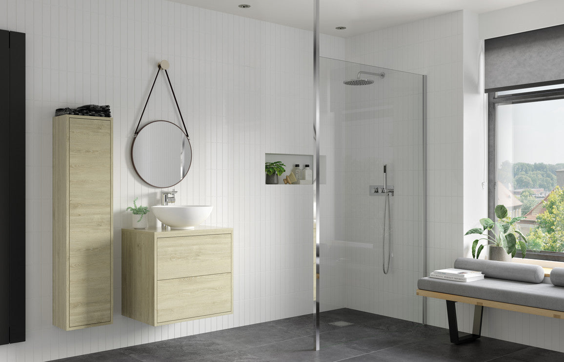 DIAMOND 1400mm Wetroom Panel & Floor-to-Ceiling Pole - Chrome