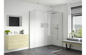 DIAMOND 900mm Wetroom Side Panel & Arm - Chrome