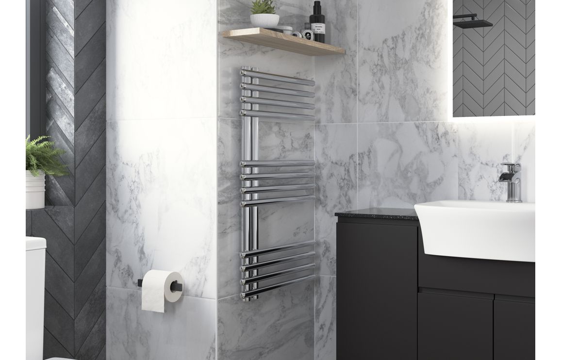 VERDE Round Ladder Radiator (500x800x50mm) - Chrome