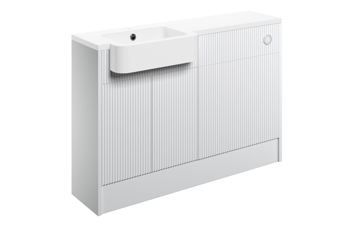 FENWICK 1242mm Basin & WC Unit Pack (RH) - Matt White