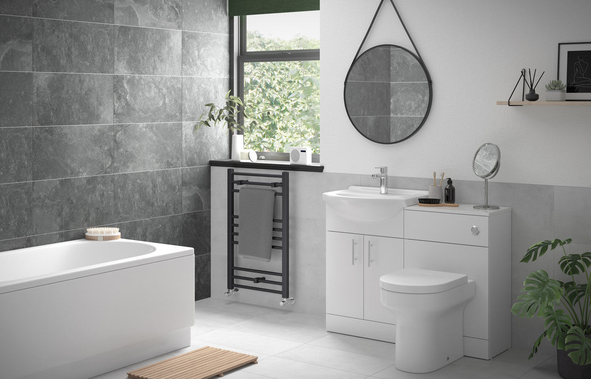 DUNBAR 560mm Basin Unit & WC Unit Pack - White Gloss
