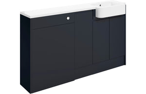 ALLOWAY 1542mm Basin & WC & 1 Door Unit Pack (LH) - Matt Indigo Blue