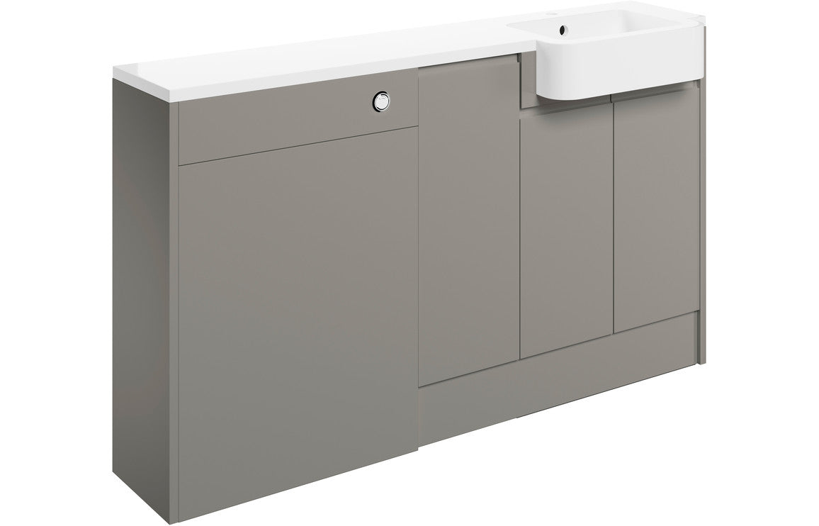 ALLOWAY 1542mm Basin & WC & 1 Door Unit Pack (LH) - Matt Indigo Blue