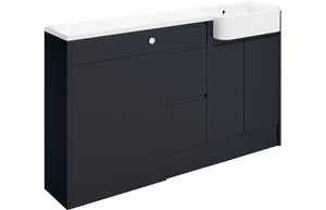 ALLOWAY 1542mm Basin & WC & 3 Drawer Unit Pack (LH) - Matt Indigo Blue