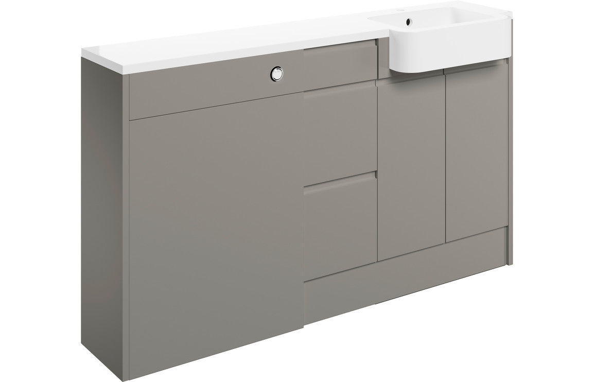 ALLOWAY 1542mm Basin & WC & 3 Drawer Unit Pack (LH) - Matt Indigo Blue