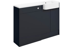 ALLOWAY 1242mm Basin & WC Unit Pack (LH) - Matt Indigo Blue
