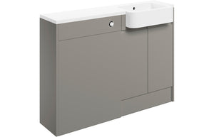 ALLOWAY 1242mm Basin & WC Unit Pack (LH) - Pearl Grey Gloss