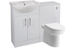 DUNBAR 650mm Basin Unit & WC Unit Pack - White Gloss