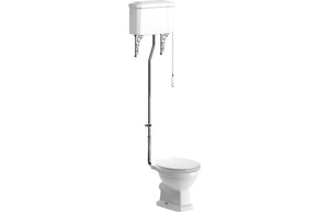 CLYDE High Level WC & Satin White Wood Effect Seat
