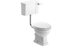 CLYDE Low Level WC & Satin White Wood Effect Seat