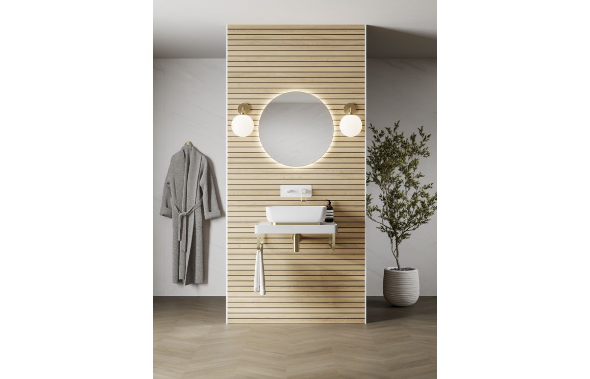 Abode Uno Single Towel Rail - Brushed Brass