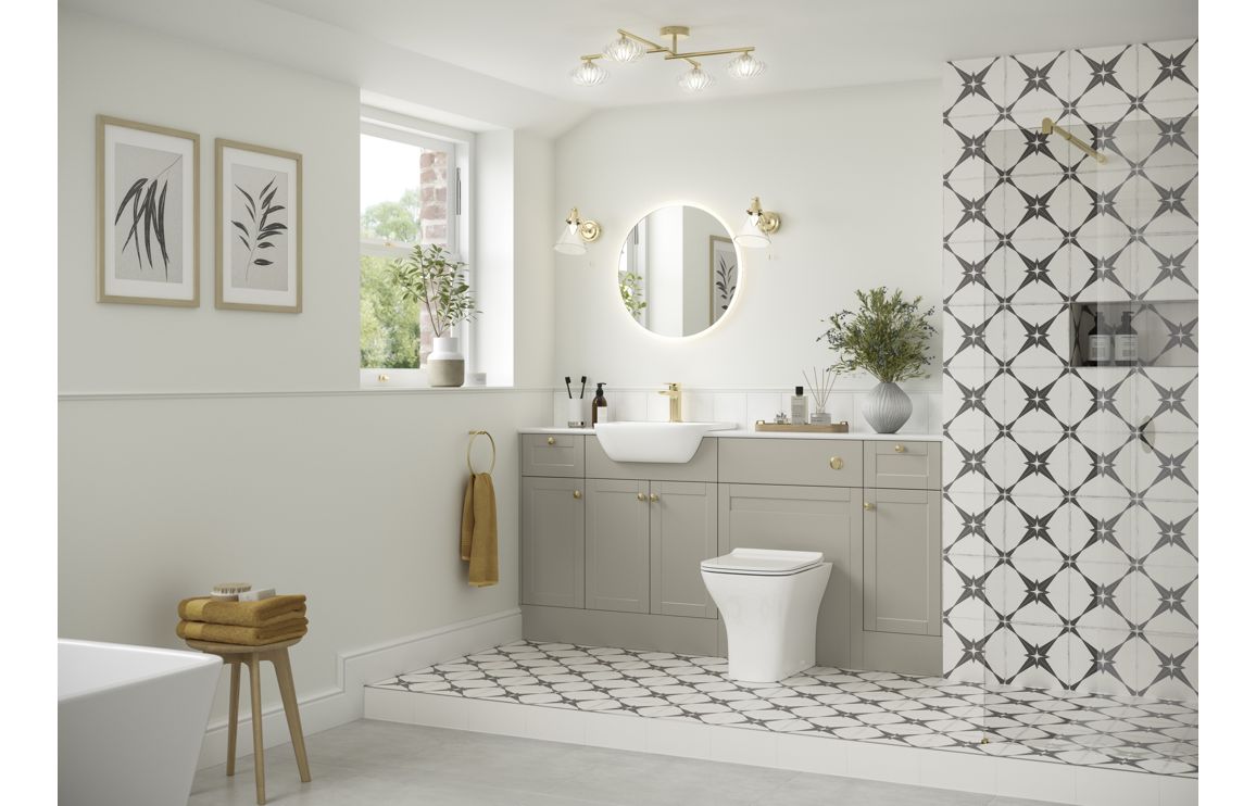 CARRICK 600mm 2 Door Mirrored Wall Unit - Matt Latte