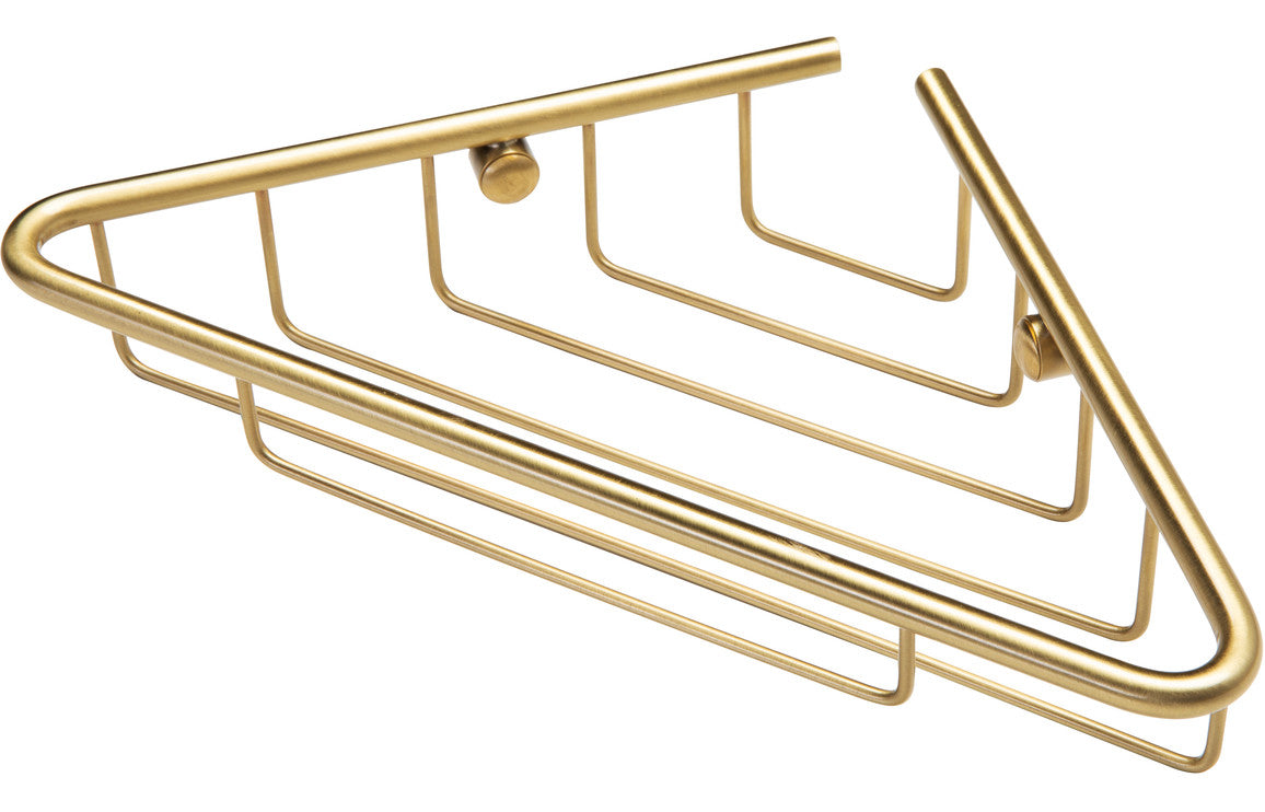 ONYX 1-Tier Corner Shower Caddy - Brushed Brass