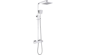 RIPPLE Cool-Touch Thermostatic Mixer Shower w/Riser & Overhead Kit - Chrome