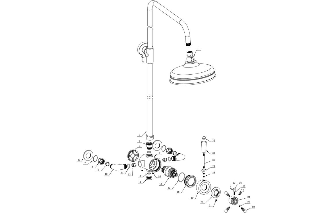 DRIFT Shower Pack Two - Concentric Single Outlet Shower Valve & Overhead Kit - Chrome