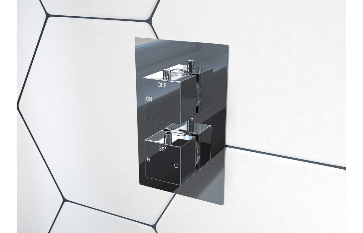 PURE Shower Pack One - Single Outlet Twin Shower Valve w/Riser Kit - Chrome