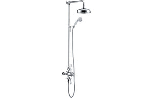 DRIFT Traditional Exposed Two Outlet Shower Valve w/Riser Kit & Overhead - Chrome