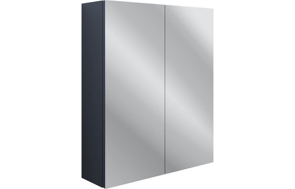 CARRICK 600mm 2 Door Mirrored Wall Unit - Indigo Ash