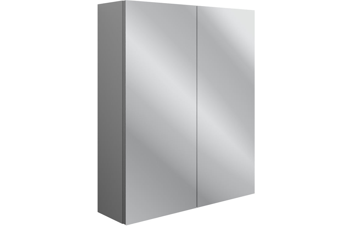 CARRICK 600mm 2 Door Mirrored Wall Unit - Grey Ash