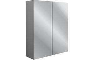 CARRICK 600mm 2 Door Mirrored Wall Unit - Grey Ash