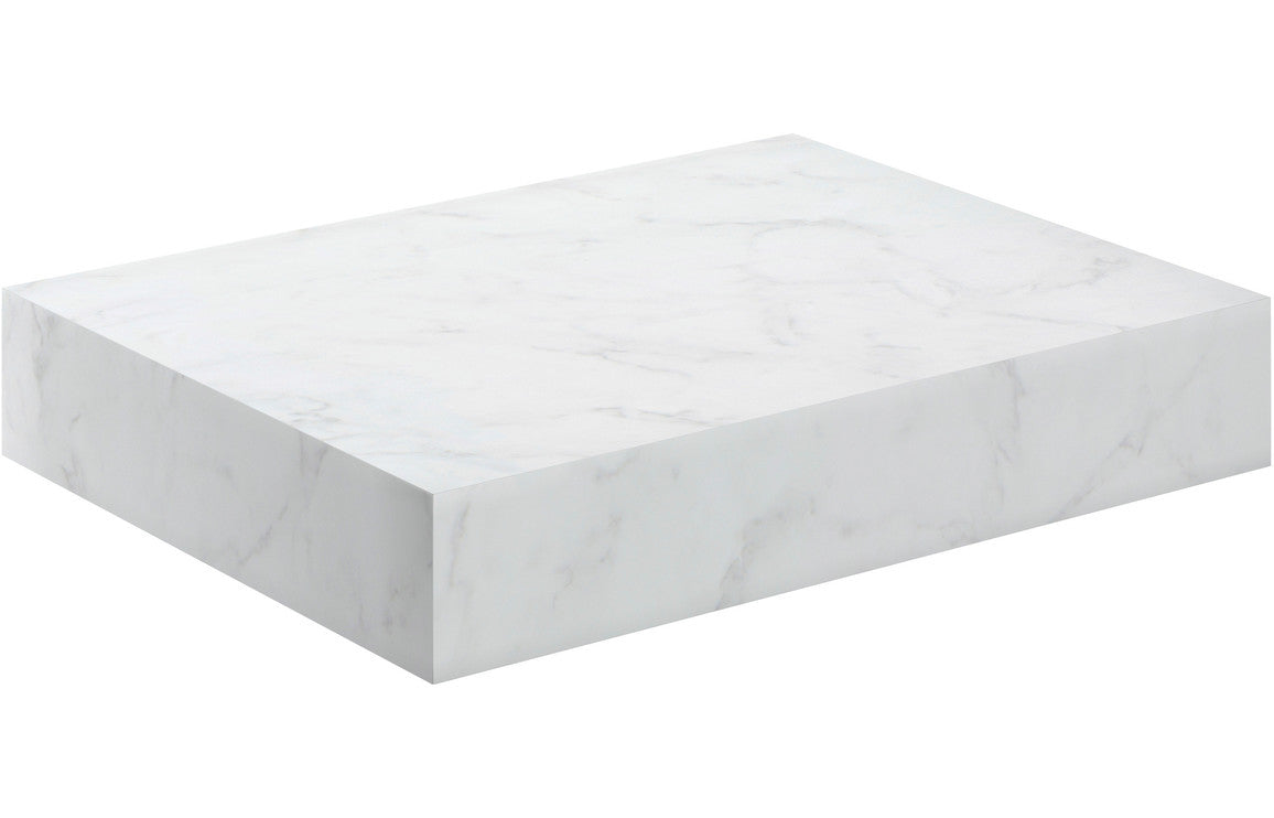 AILSA 600mm Wall Hung Basin Shelf - White Marble