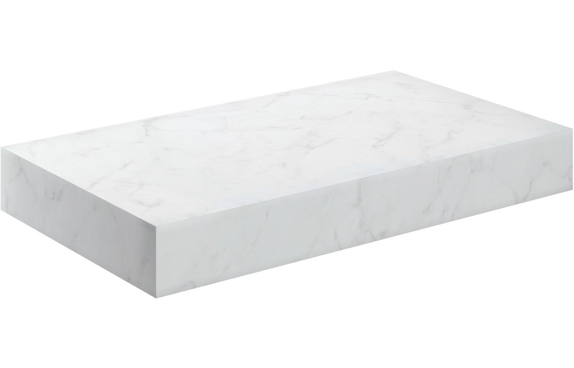 AILSA 800mm Wall Hung Basin Shelf - White Marble