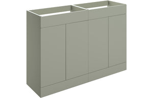 IRVINE 1180mm Floor Standing 4 Door Basin Unit (No Top) - Matt Antique Rose