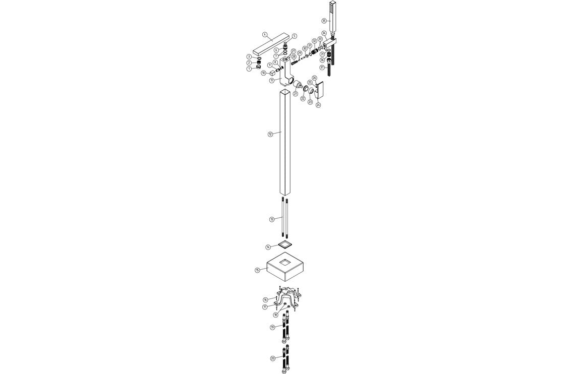 SCAPA Floor Standing Bath/Shower Mixer - Chrome