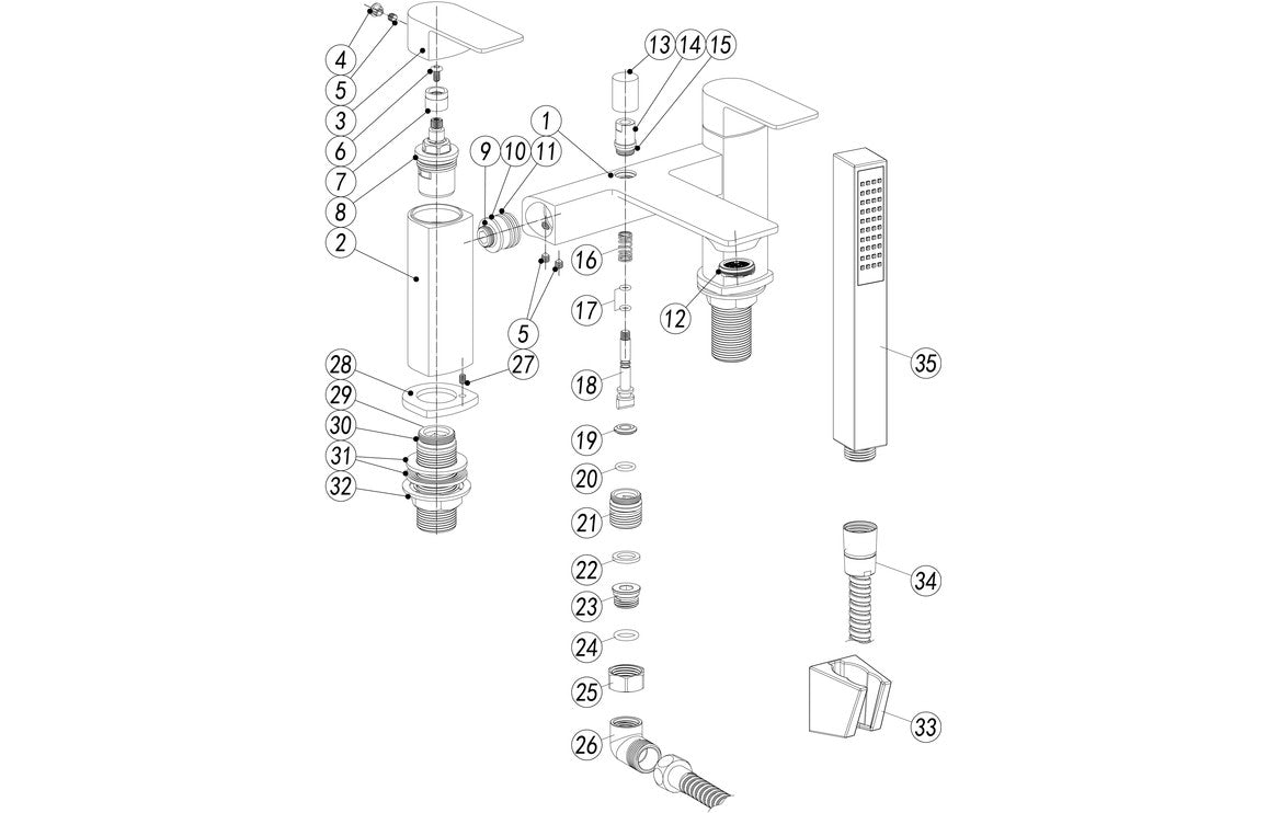 NEVIS Bath/Shower Mixer - Chrome