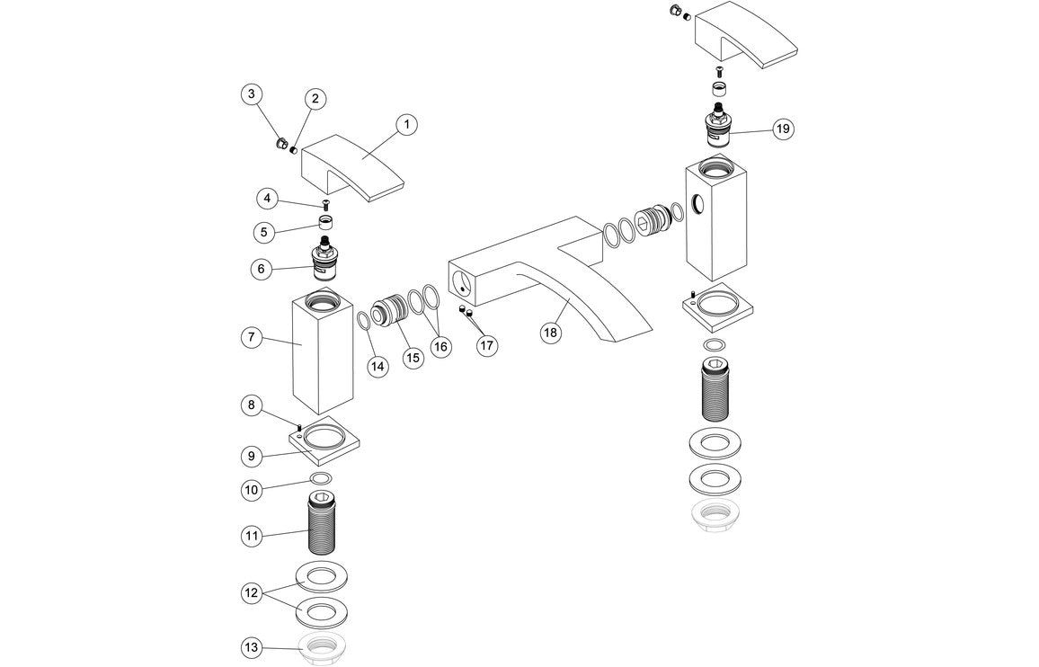 ABERLOUR Bath Filler - Chrome
