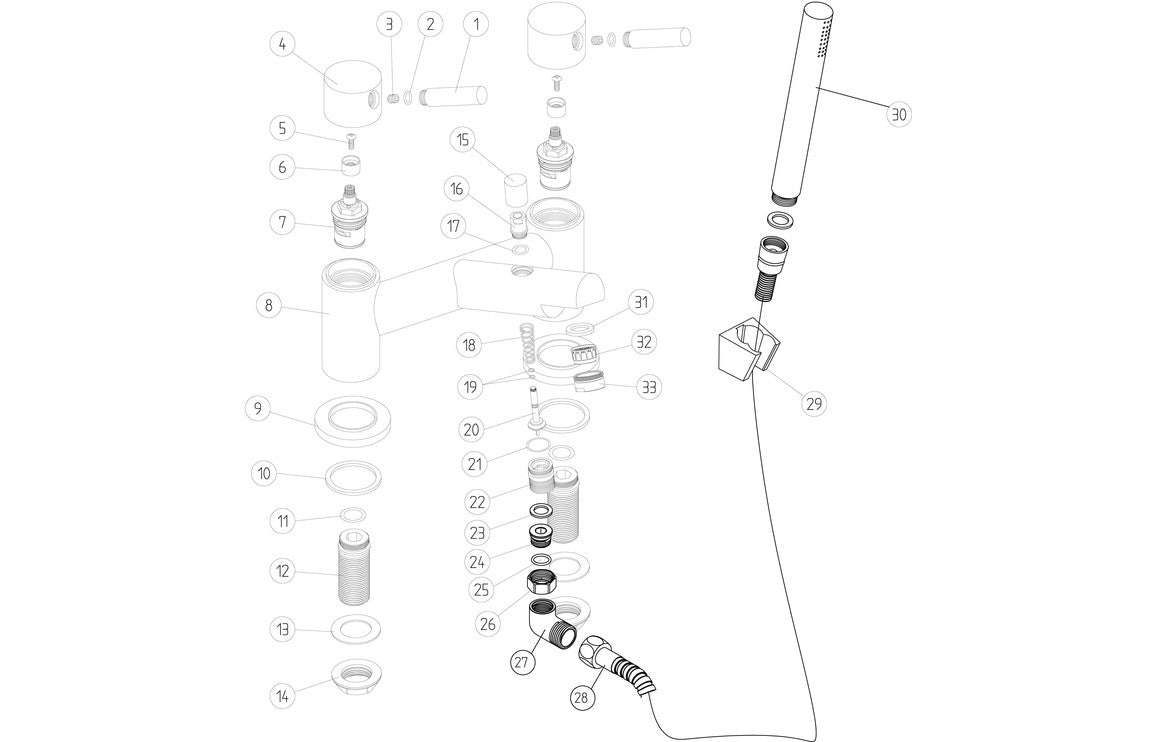 ATHOL Bath/Shower Mixer & Bracket - Chrome