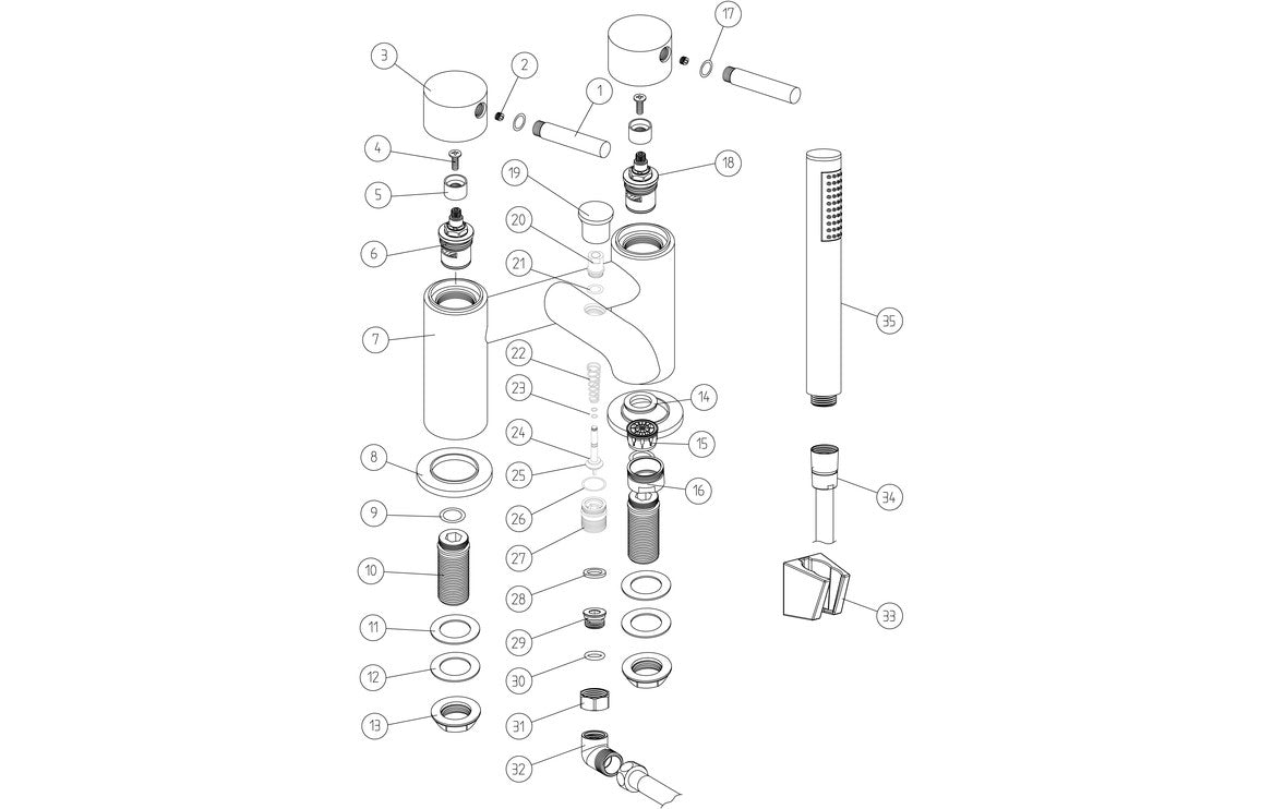 SCOTIA Bath/Shower Mixer & Bracket - Brushed Brass