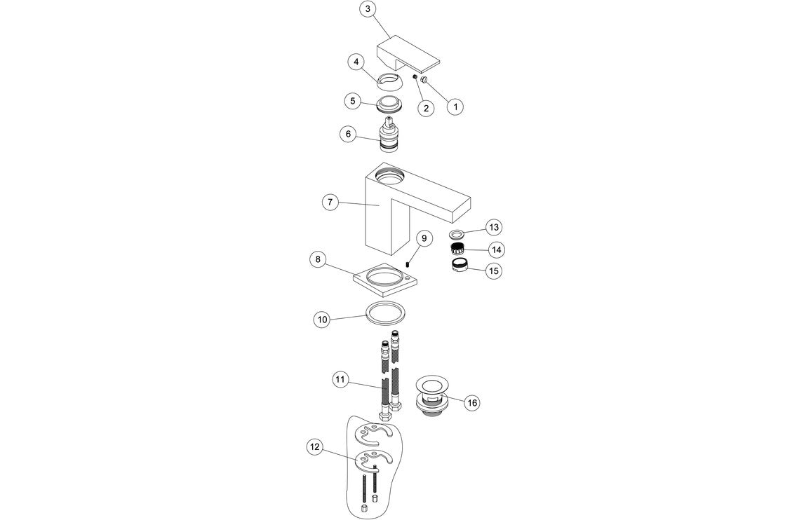 SCAPA Basin Mixer & Waste - Chrome