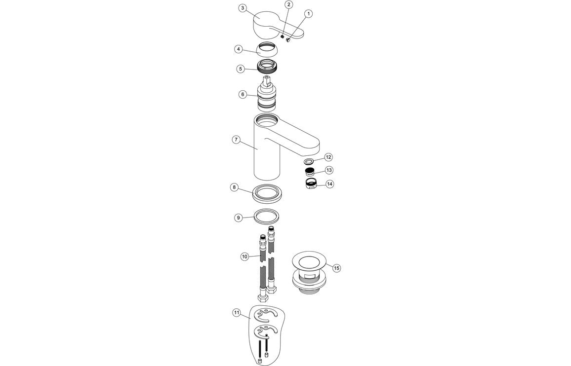 ELGIN Basin Mixer & Waste - Chrome